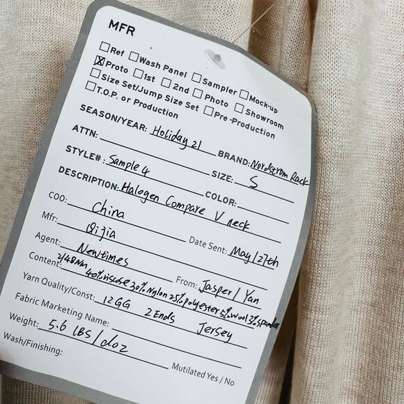 NEW! Halogen V NEck Sweater Long Sleeve Sample Blush - S - Picture 3 of 4